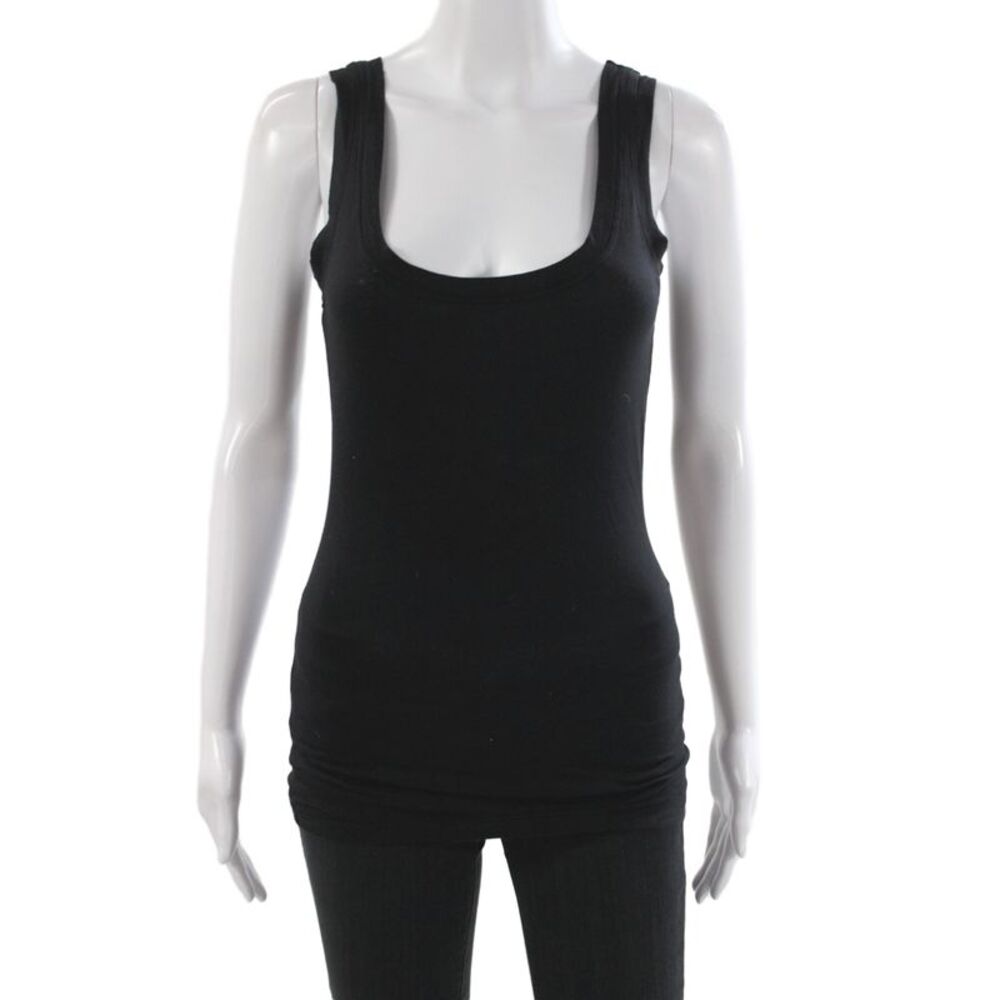 Velvet by Graham & Spencer Women Black Scoopneck Sleeveless Tank Size S